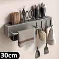 Multi-Functional Wall-Mounted Kitchen Organizer - Heavy-Duty Carbon Steel  Holder, Professional Japanese  Storage Rack, No-Drill Installation, Suitable for Storing Knives, Utensils, and Cutting Boards in Homes and Restaurants